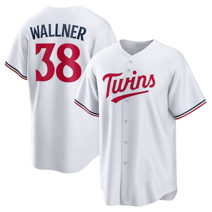 Minnesota Twins #38 Matt Wallner Home Replica Jersey - White Stitched Baseball Jersey - Main View