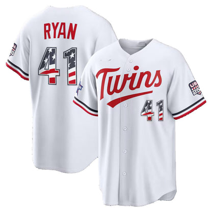 Minnesota Twins #41 Joe Ryan 2026 All-Star Edition Stars & Stripes White Stadium Baseball Jersey - Main View