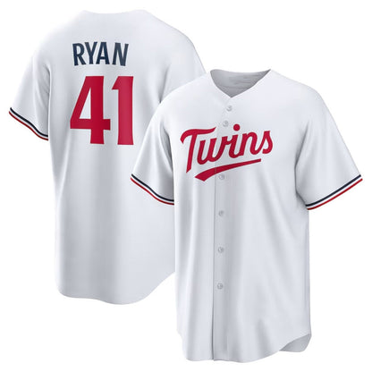 Minnesota Twins #41 Joe Ryan Home Replica Player Jersey - White Stitched Baseball Jersey - Main View