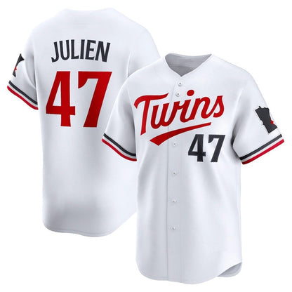 Minnesota Twins #47 Edouard Julien Home Limited Player Jersey - White Stitched Baseball Jersey - Main View