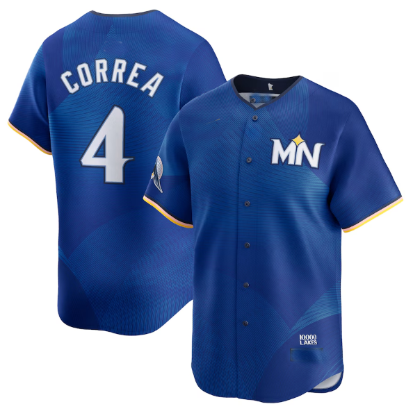 Minnesota Twins #4 Carlos Correa Royal 2024 City Connect Limited Baseball Jersey - Main View