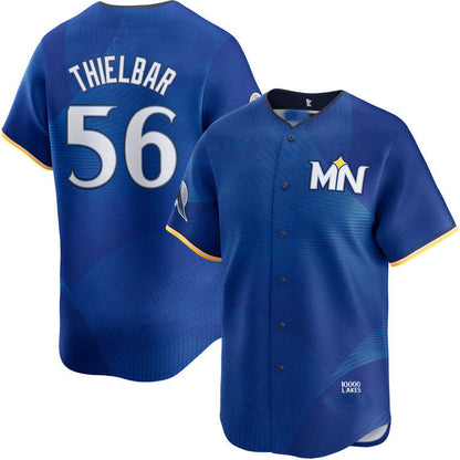 Minnesota Twins #56 Caleb Thielbar City Connect Limited Baseball Jersey - Main View