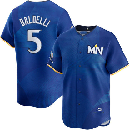Minnesota Twins #5 Rocco Baldelli City Connect Limited Jersey Baseball Jersey - Main View