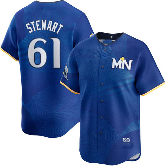 Minnesota Twins #61 Brock Stewart City Connect Limited Baseball Jersey - Main View
