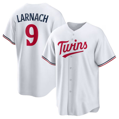Minnesota Twins #9 Trevor Larnach Home Replica Jersey - White Stitched Baseball Jersey - Main View
