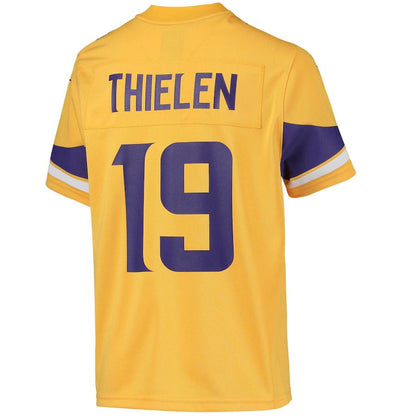 MN.Vikings #19 Adam Thielen Gold Inverted Team Game Jersey Stitched American Football Jerseys - Main View
