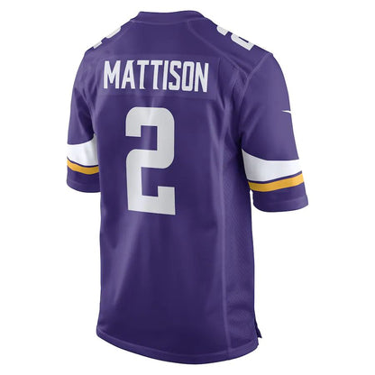 MN.Vikings #2 Alexander Mattison Purple Game Player Jersey Stitched American Football Jerseys - Main View