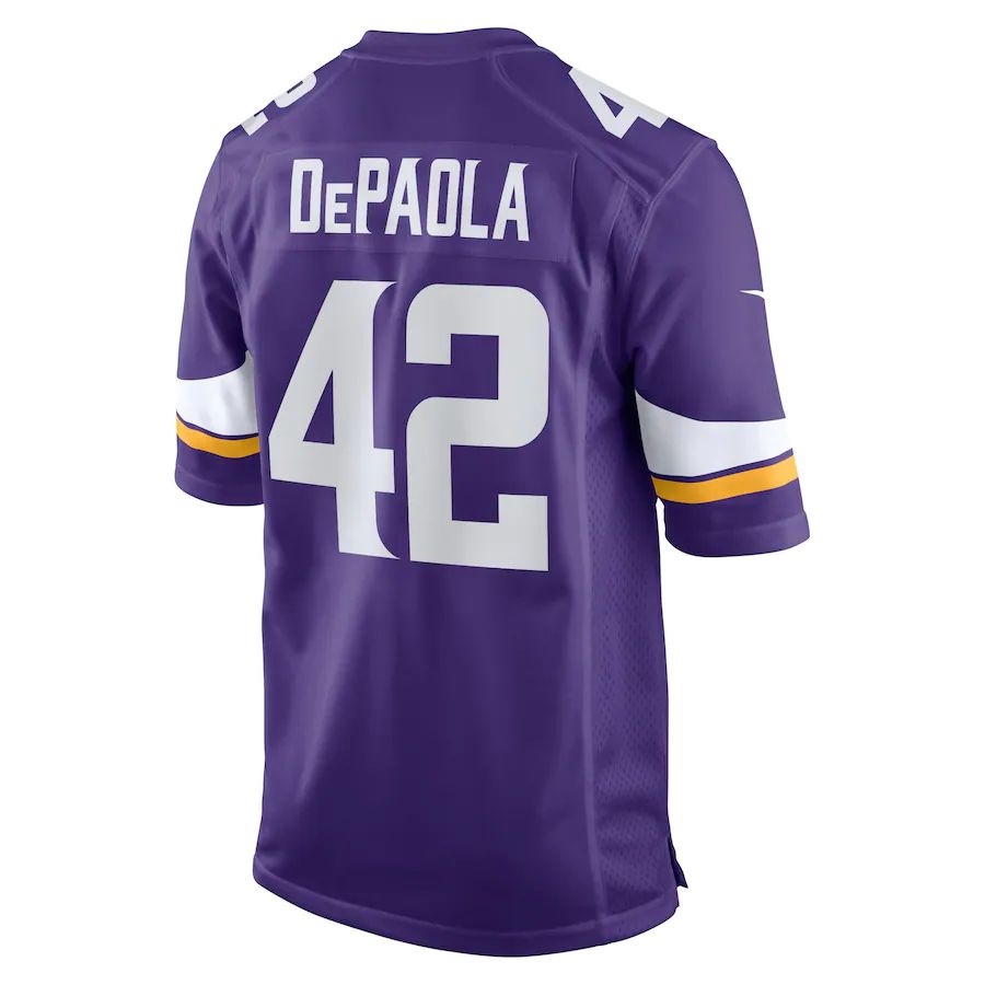 MN.Vikings #42 Andrew DePaola Purple Game Jersey Stitched American Football Jerseys - Main View