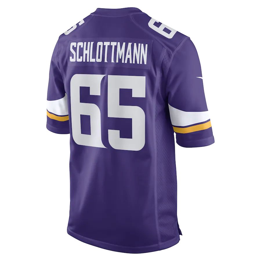 MN.Vikings #65 Austin Schlottmann Purple Game Player Jersey Stitched American Football Jerseys - Main View