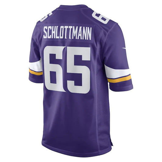 MN.Vikings #65 Austin Schlottmann Purple Game Player Jersey Stitched American Football Jerseys - Main View