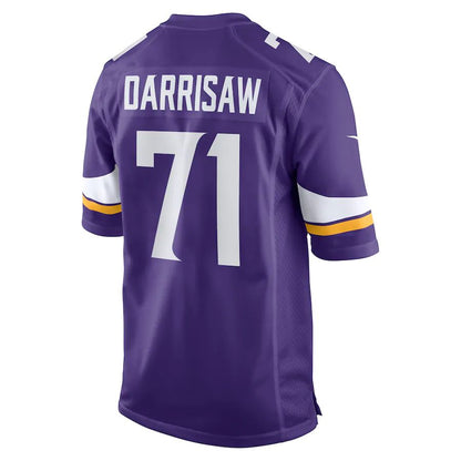 MN.Vikings #71 Christian Darrisaw Purple Game Jersey Stitched American Football Jerseys - Main View