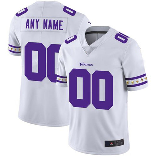 Custom MN.Vikings White Team Logo Vapor Limited Jersey Stitched Jerseys Football Jerseys - Main View