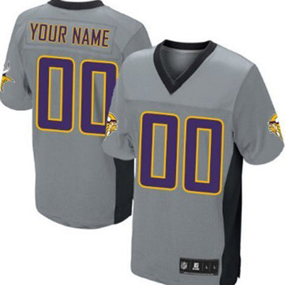 Custom MN.Vikings Gray Shadow Elite Jersey Stitched Jerseys Football Jerseys - Main View