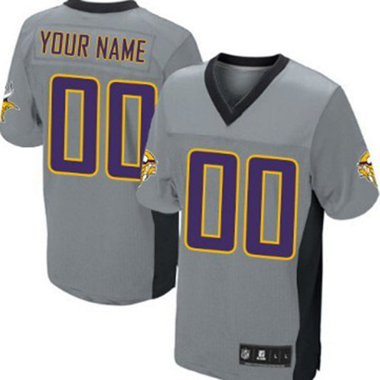 Custom MN.Vikings Gray Shadow Elite Jersey Stitched Jerseys Football Jerseys - Main View