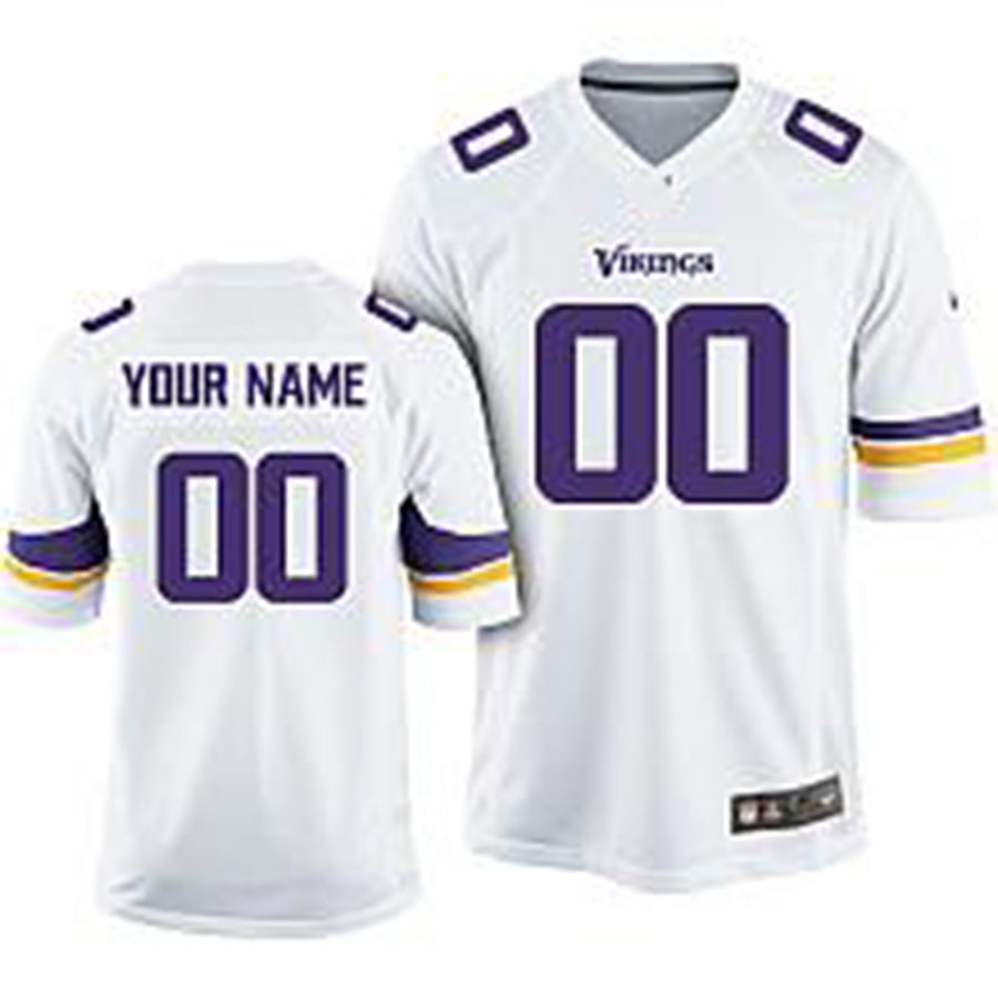 Custom MN.Vikings White Game Jersey Stitched Jerseys Football Jerseys - Main View