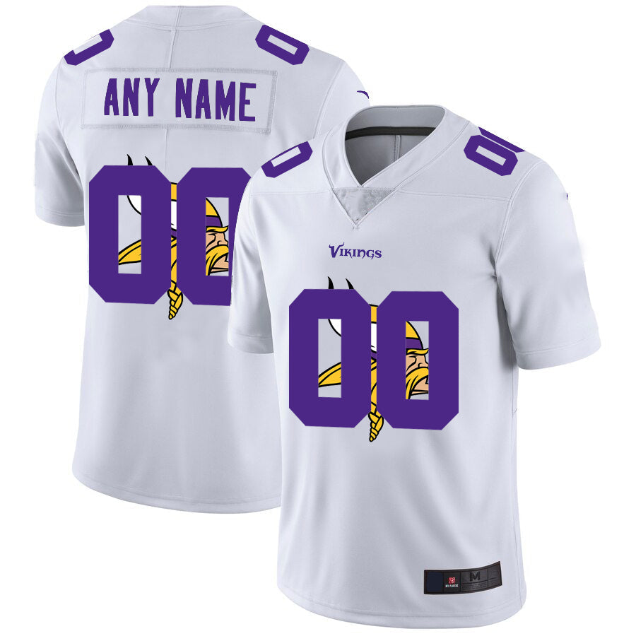 Custom MN.Vikings White Team Big Logo Vapor Untouchable Limited Jersey Stitched Jerseys American Football Jerseys - Main View