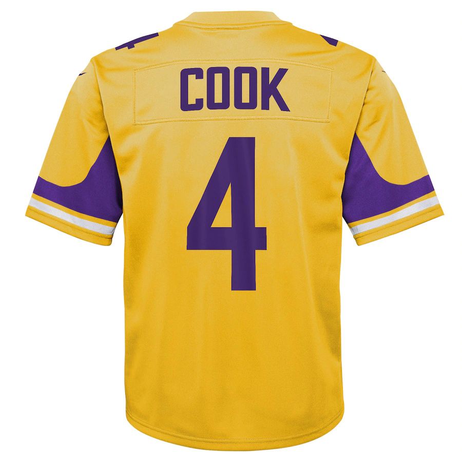MN.Vikings #4 Dalvin Cook Gold Team Inverted Game Jersey Stitched American Football Jerseys - Main View