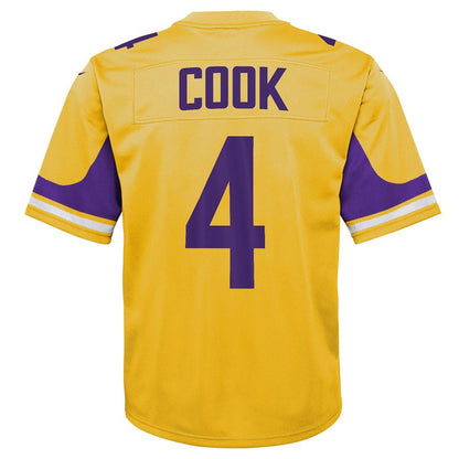 MN.Vikings #4 Dalvin Cook Gold Team Inverted Game Jersey Stitched American Football Jerseys - Main View