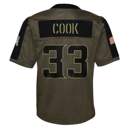 MN.Vikings #33 Dalvin Cook  Olive 2021 Salute To Service Game Jersey Stitched American Football Jerseys - Main View