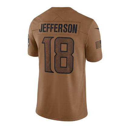 MN.Vikings #18 Justin Jefferson Brown 2023 Salute To Service Limited Jersey Stitched American Football Jerseys - Main View