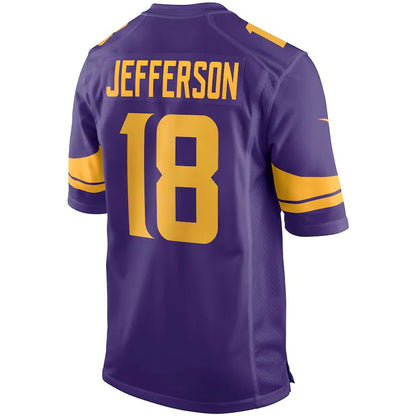MN.Vikings #18 Justin Jefferson Purple Alternate Game Jersey Stitched American Football Jerseys - Main View