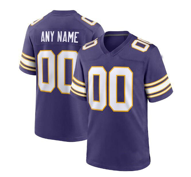 Custom MN.Vikings Classic Game Jersey - Purple Stitched Jerseys Football Jerseys - Main View
