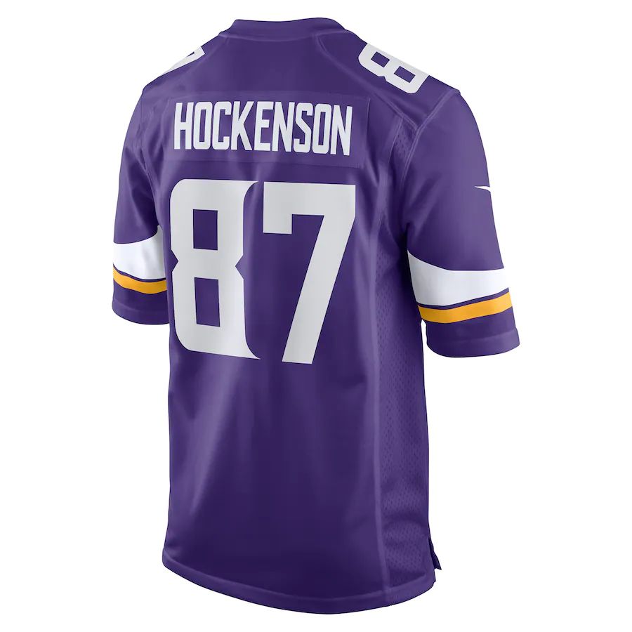 MN.Vikings #87 T.J. Hockenson Purple Game Player Jersey Stitched American Football Jerseys - Main View