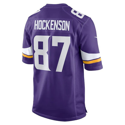 MN.Vikings #87 T.J. Hockenson Purple Game Player Jersey Stitched American Football Jerseys - Main View