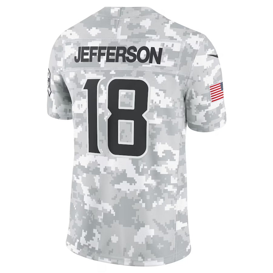MN.Vikings #18 Justin Jefferson Arctic Camo 2024 Salute to Service Limited Stitched American Football Jerseys - Main View