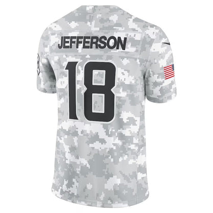 MN.Vikings #18 Justin Jefferson Arctic Camo 2024 Salute to Service Limited Stitched American Football Jerseys - Main View