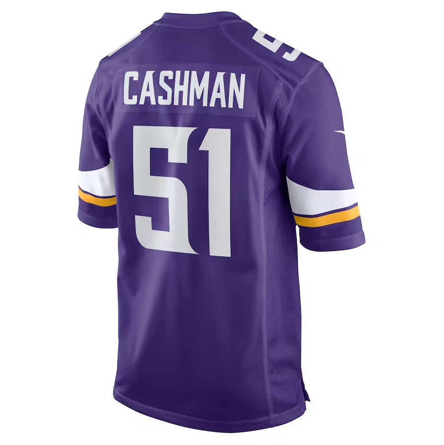 MN.Vikings #51 Blake Cashman Team Game Jersey - Purple. American Football Jerseys - Main View