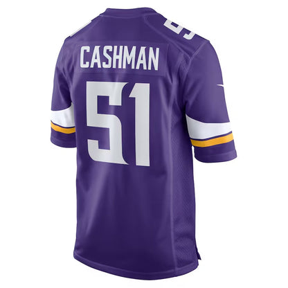 MN.Vikings #51 Blake Cashman Team Game Jersey - Purple. American Football Jerseys - Main View