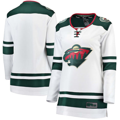 M.Wild Fanatics Fanatics Branded Away Breakaway Jersey White Stitched American Hockey Jerseys - Main View