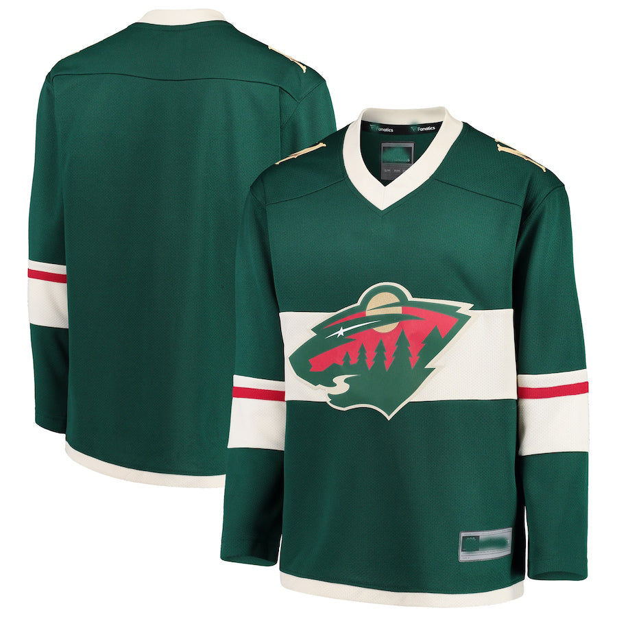 M.Wild Fanatics Fanatics Branded Home Replica Blank Jersey Green Stitched American Hockey Jerseys - Main View