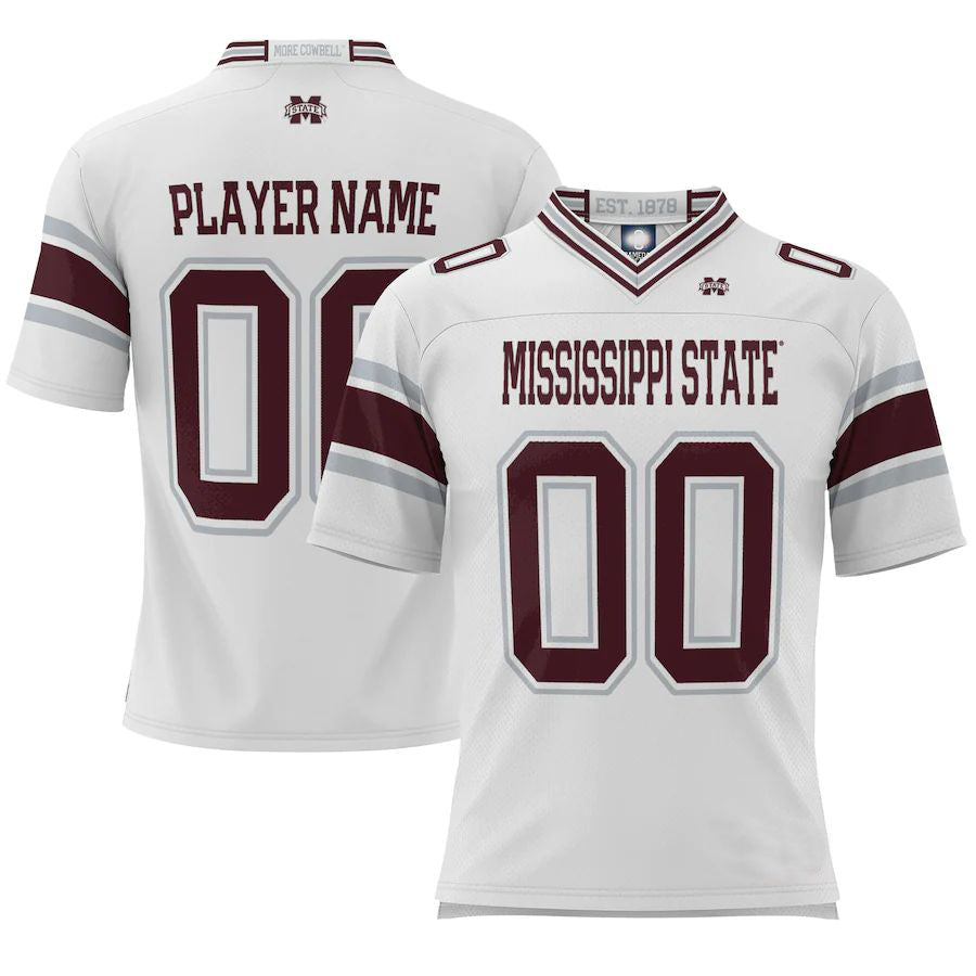 Custom M.State ProSphere NIL Pick-A-Player Football Jersey White Football Jersey American Stitched College Jerseys - Main View