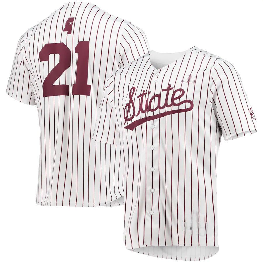 M.State Bulldogs Replica Baseball Jersey  White Stitched American College Jerseys - Main View