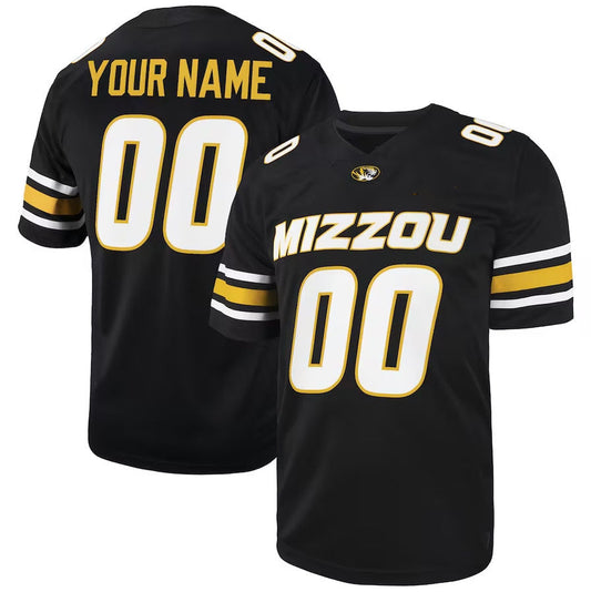 Custom M.Tigers Football Game Jersey - Black American College Jerseys - Main View