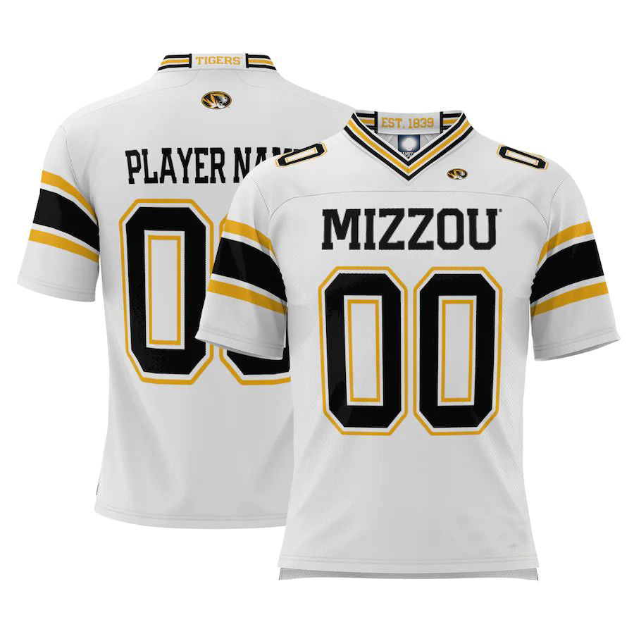 Custom M.Tigers ProSphere NIL Pick-A-Player  White Football Jersey American Stitched College Jerseys - Main View