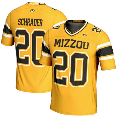 M.Tigers #20 Cody Schrader GameDay Greats NIL Player Football Jersey - Gold American College Jerseys - Main View