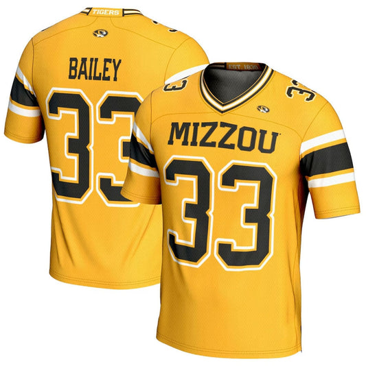 M.Tigers #33 Chad Bailey GameDay Greats NIL Player Football Jersey - Gold American College Jerseys - Main View
