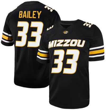 M.Tigers #33 Chad Bailey NIL Football Player Jersey - Black American College Jerseys - Main View