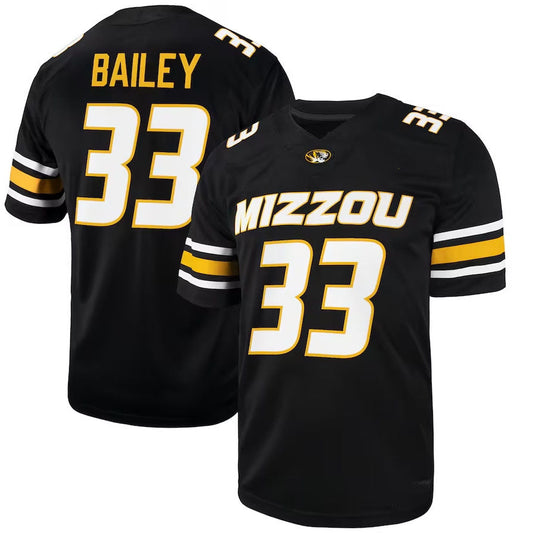 M.Tigers #33 Chad Bailey NIL Football Player Jersey - Black American College Jerseys - Main View