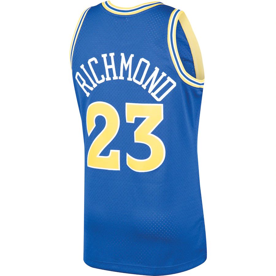 G.State Warriors #23 Mitch Richmond Mitchell & Ness 1990-91 Hardwood Classics Swingman Player Jersey  Royal Stitched American Basketball Jersey - Main View