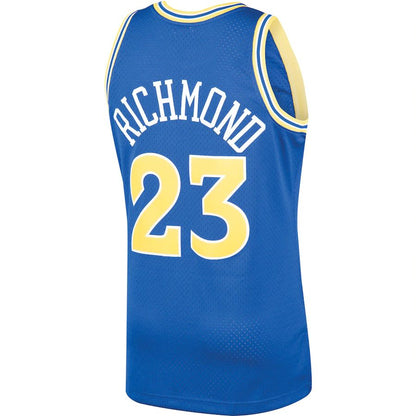 G.State Warriors #23 Mitch Richmond Mitchell & Ness 1990-91 Hardwood Classics Swingman Player Jersey  Royal Stitched American Basketball Jersey - Main View