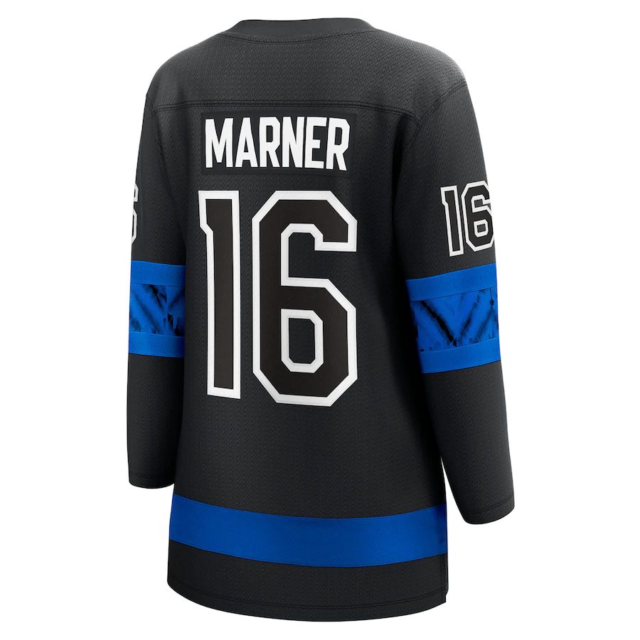 T.Maple Leafs #16 Mitchell Marner Fanatics Branded Alternate Premier Breakaway Reversible Player Jersey Black Stitched American Hockey Jerseys - Main View