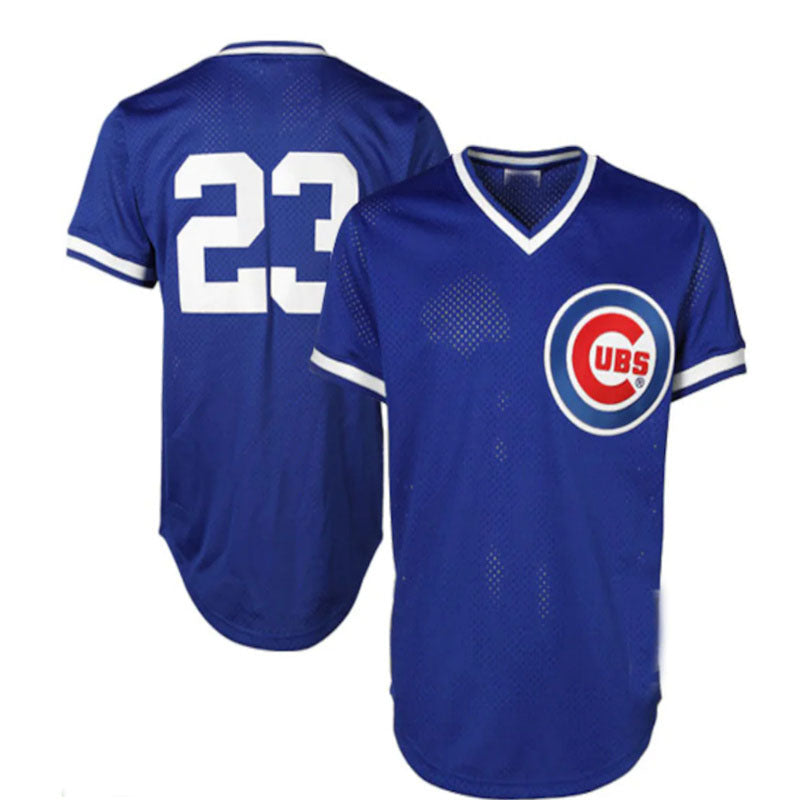 Chicago Cubs #23 Ryne Sandberg Mitchell & Ness Cooperstown Authentic Collection Throwback Replica Jersey - Royal Blue Baseball Jerseys - Main View