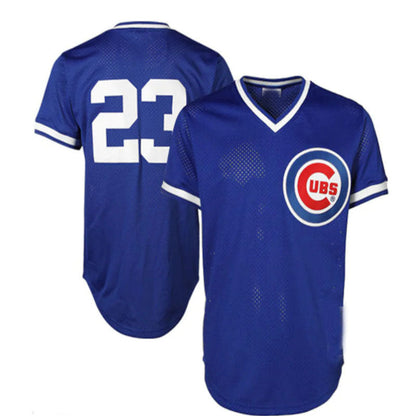 Chicago Cubs #23 Ryne Sandberg Mitchell & Ness Cooperstown Authentic Collection Throwback Replica Jersey - Royal Blue Baseball Jerseys - Main View