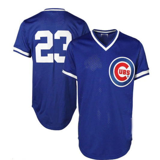 Chicago Cubs #23 Ryne Sandberg Mitchell & Ness Cooperstown Authentic Collection Throwback Replica Jersey - Royal Blue Baseball Jerseys - Main View