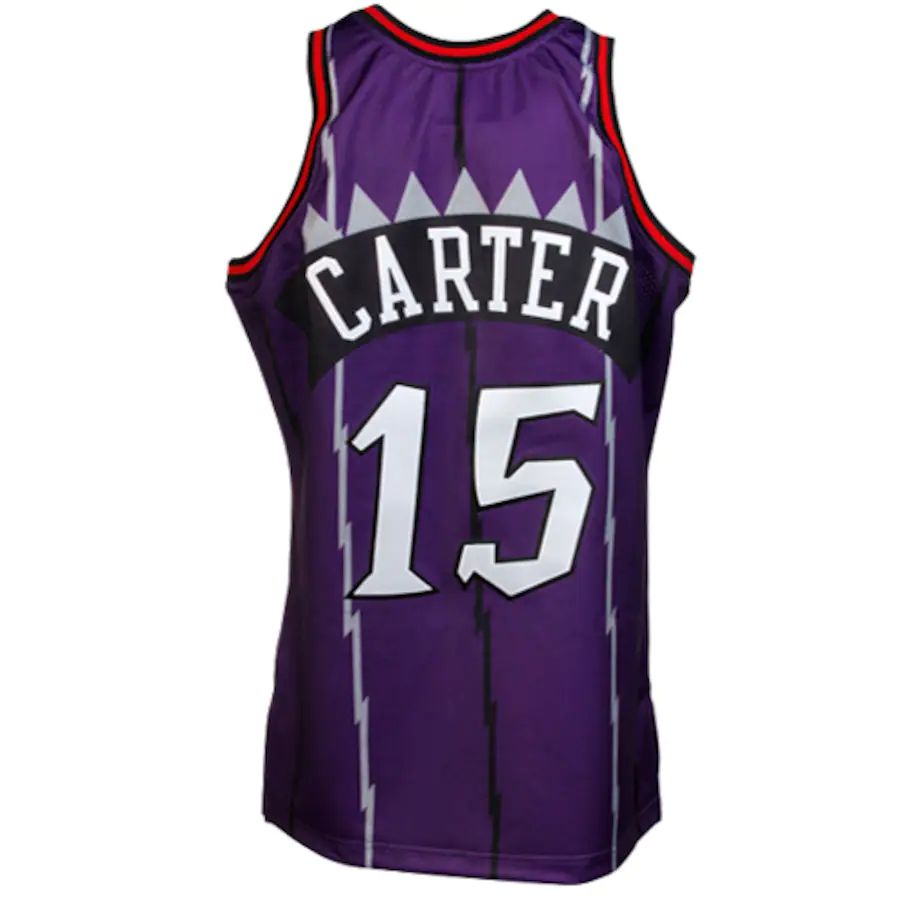 T.Raptors #15 Vince Carter Mitchell & Ness 1998-1999 Throwback Authentic Jersey Purple Stitched American Basketball Jersey - Main View