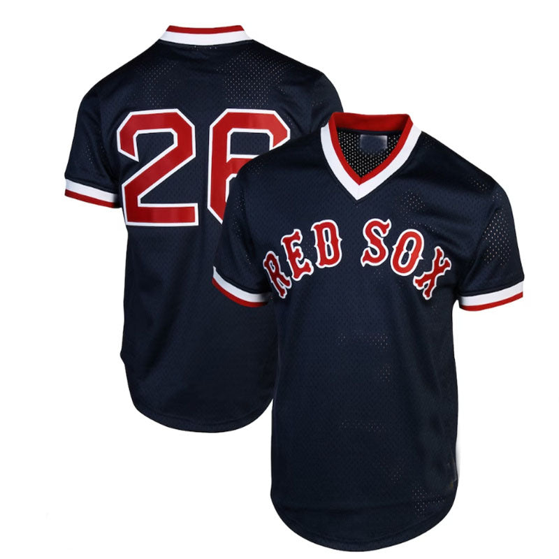 Boston Red Sox  #26 Mitchell & Ness Wade Boggs 1992 Authentic Cooperstown Collection Batting Practice Jersey - Navy Blue Baseball Jerseys - Main View